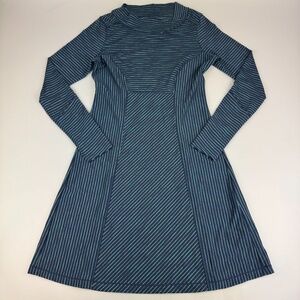 Prana Womens Size XS Scramble Mock Neck Long Sleeve Athletic Dress Blue